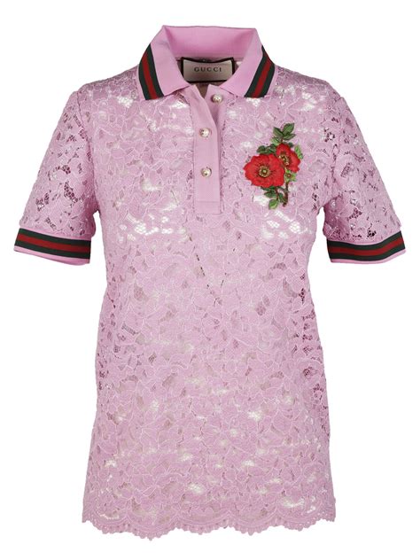 brown gucci shirt women's|gucci lace polo shirt.